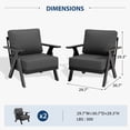 thumbnail image 4 of INTER HUT Urban Anvil 2 Pieces Patio Furniture Outdoor Metal Armchairs, All-Weather Patio Accent Chairs with Cushions, Black/Gray, 4 of 9
