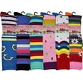 thumbnail image 2 of Ayla 6 Pairs Kids Big Girls Youth Baby Children's Rainbow Strips Design Knee High Socks, 2 of 5