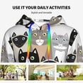 thumbnail image 4 of Fotbe Colors Cats Pattern Womens Long Sleeve Hoodie, Pullover Hooded Sweatshirt, Kangaroo Pocket Hoodie with Eye-catching Drawstrings-Large, 4 of 7