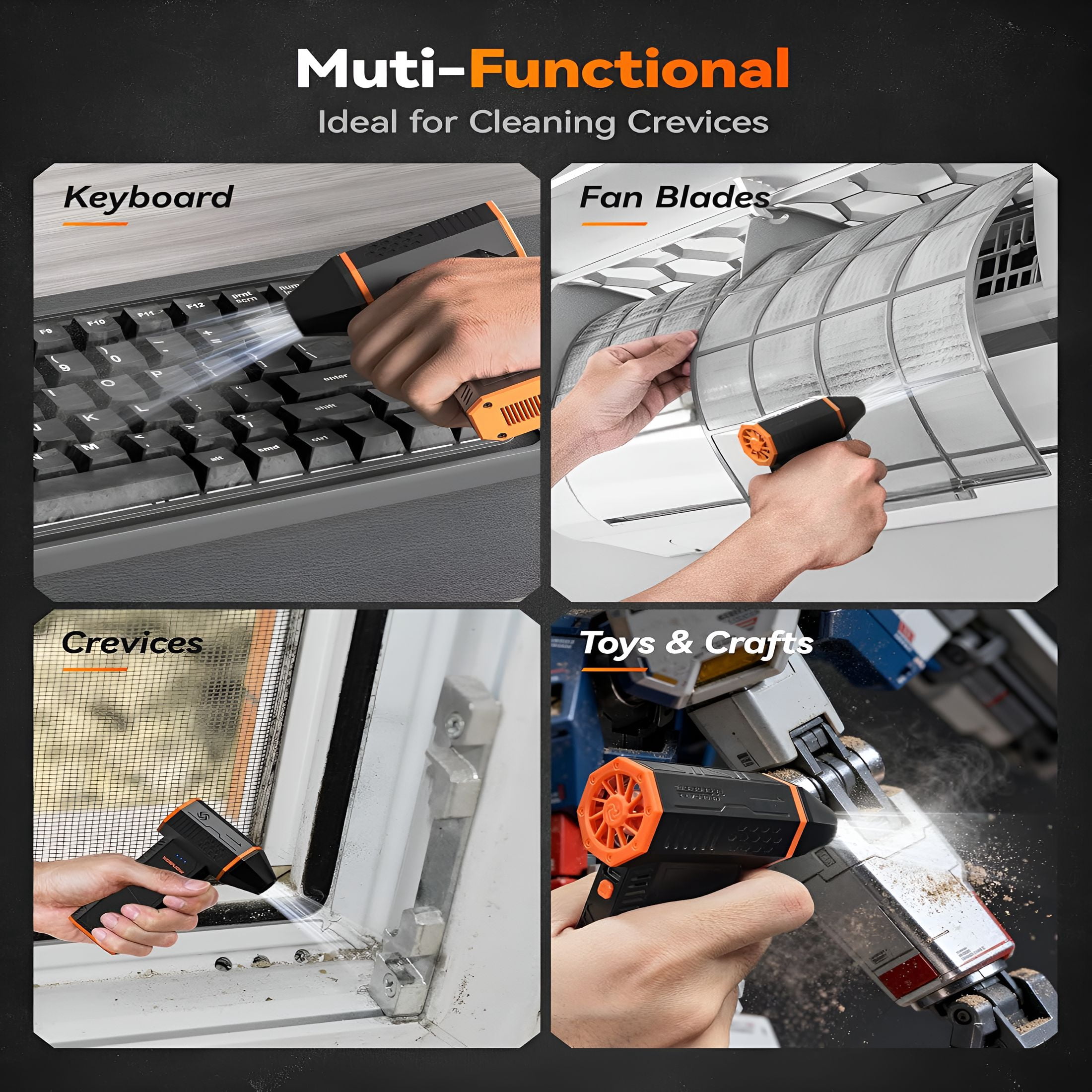 CURYMAY 50 Compressed Air Duster,3-Gear Adjustable Mini Blower with Fast Charging,Dust Blower for Computer,Keyboard,House,Outdoor and Car