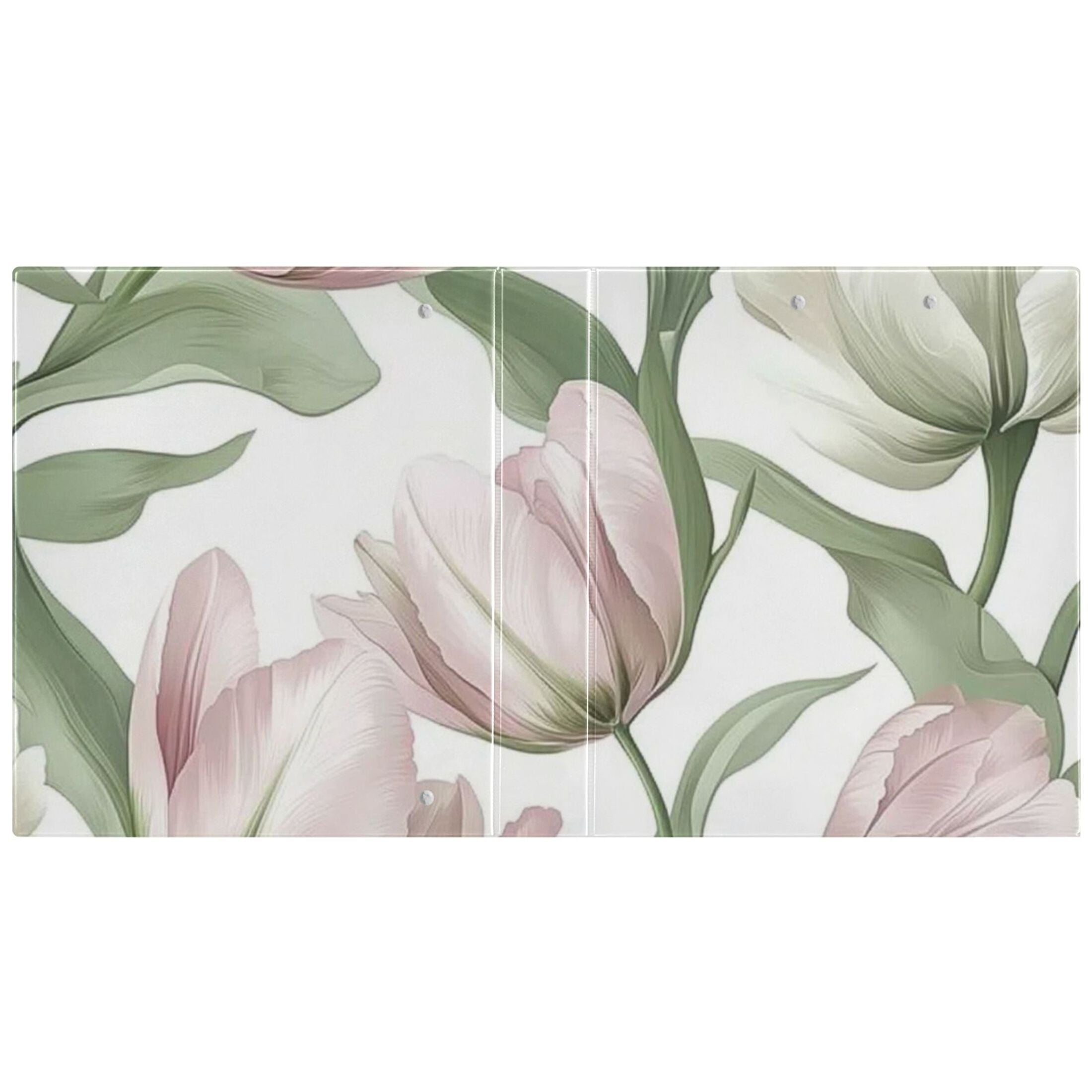 Pink Tulip Flowers Floral 3 Ring Binders 1.5 inch Hardcover File Folders with Interior Pockets A4 Size Organizer for School Office Hospital Set of 2