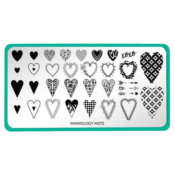 Maniology Bleeding Hearts (m272) Stainless Steel Nail Stamping Plate for Women