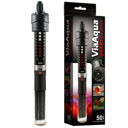 Viaaqua 50-Watt Quartz Glass Submersible Heater With Built-In Thermostat (Pack of 1)