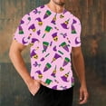 thumbnail image 1 of Ceisia Men's Mardi Gras Jester Print T-shirt Loose Fit Short Sleeve Round Neck Casual Summer Festival Tee Tops Purple XXXL Gifts, 1 of 7