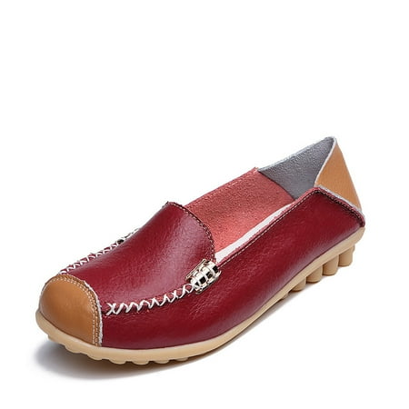 

Women‘s Casual & Lightweight Loafers Solid Color Slip On Loafers Stitching Detailed Shoes