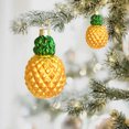 thumbnail image 5 of Adornos de árbol de Navidad de cristal con forma de piña dorada Adornos colgantes de cristal con forma de fruta dorada para Navidad 2024 Año Nuevo en el hogar, 5 of 5