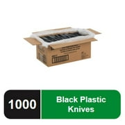 Dixie 7.5" Heavy-Weight Disposable Plastic Knife, KH517, Black, 1,000 Count