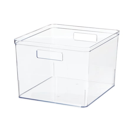 Mainstays Extra Large Deep Clear Plastic Pantry Organizer Bin, 12” x 10.5” x 8”