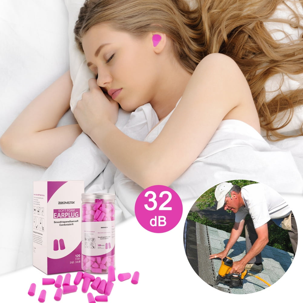 Foam Earplugs 60 Pairs,Ultra Soft Sleeping Ear Plugs Upgraded Noise Reduction Hearing Protection,Ear Plugs for Sound Blocking Sleeping,Snoring,School Library