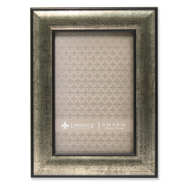 Lawrence Frames 4x6 Domed Burnished Silver and Black Picture Frame