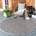 thumbnail image 2 of SAFAVIEH Beach House Rosario Geometric Indoor/Outdoor Area Rug, Light Grey/Charcoal, 8' x 8' Round, 2 of 7