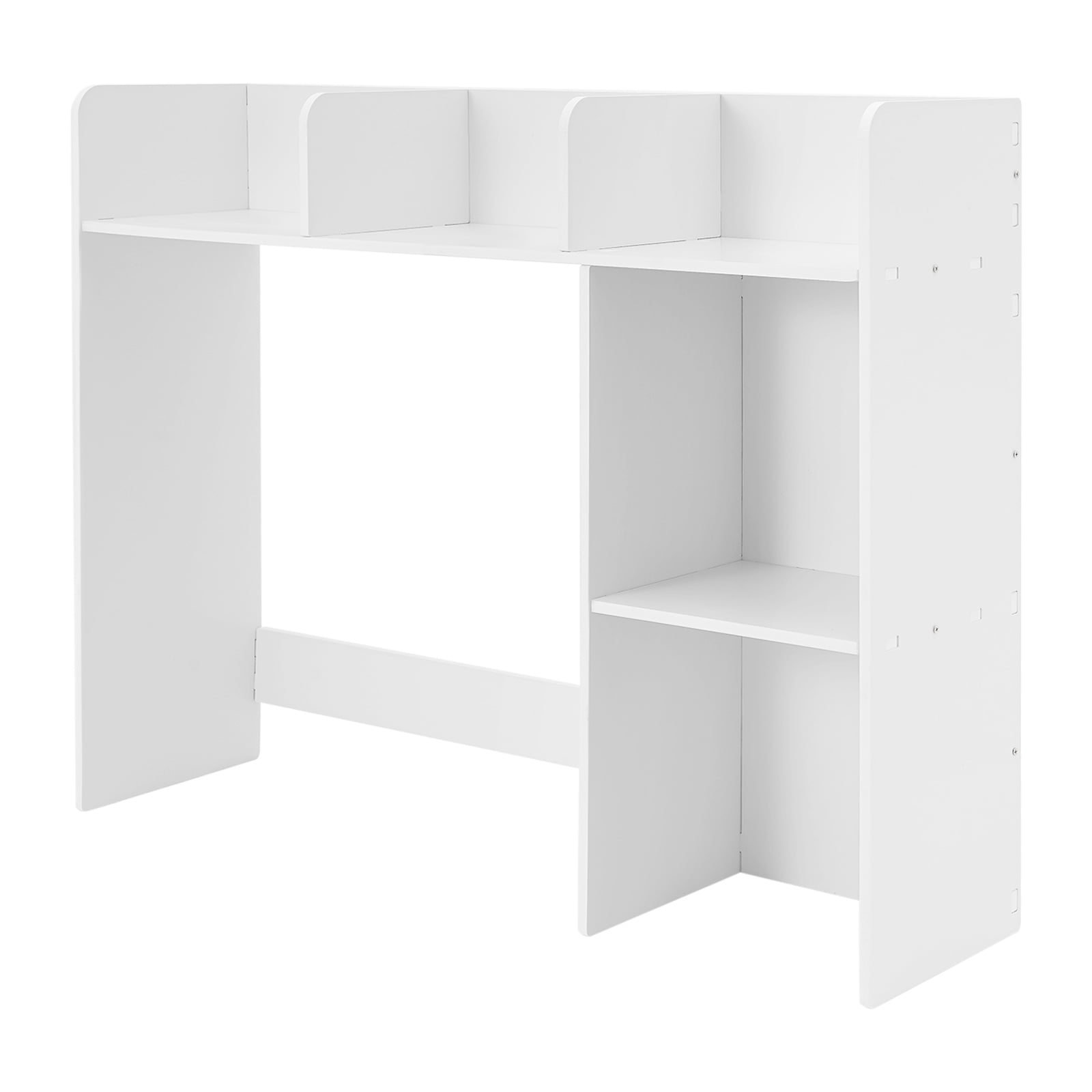 6 Compartments Desk Bookshelf Organizer, Office Desk Bookshelf Holder, Desktop Bookshelf Storage White