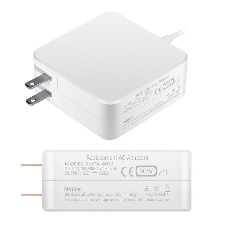 Chargeur Alimentation Pour Apple MacBook (Pro) A1184 A1330 A1344 - 16,5V  3,65A 60W - Magsafe 1 (pas MagSafe 2) - Tranfo Bloc Adaptateur Alim