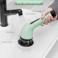 thumbnail image 4 of Upgraded Electric Spin Scrubber,Waterproof Cordless Shower Cleaning Brush,Power Shower Scrubber with 6 Replaceable Brush Heads & Adjustable Extension Handle,Electric Mop for Bathroom,Tub,Tile, 4 of 7