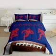 thumbnail image 2 of jejeloiu Football Gamer Silhouette Twin Comforter Sets,Rugby Ball Games Bedding Set For Boys Teens Reversible 2pcs, 2 of 8