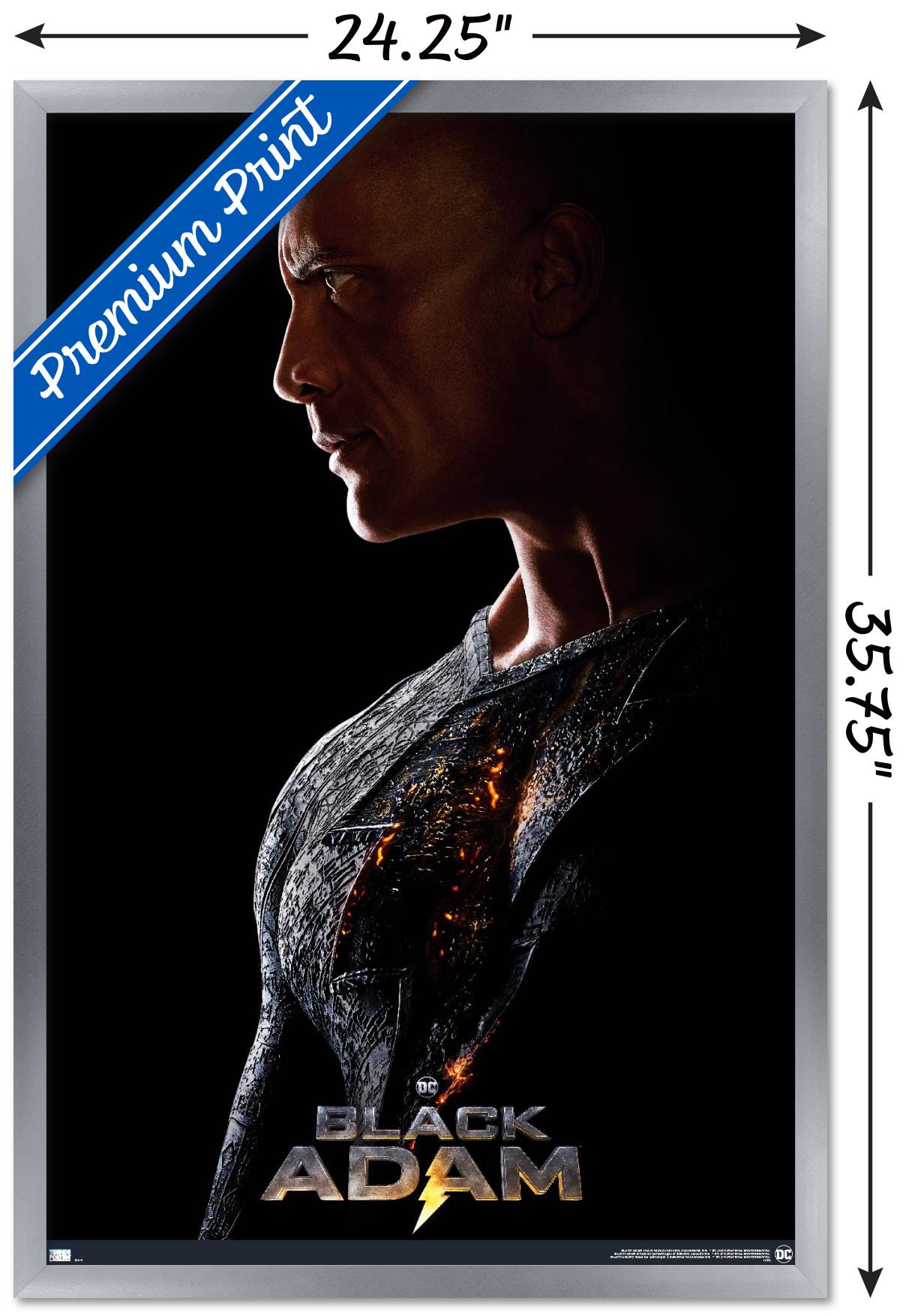 DC Comics Movie Black Adam - Profile One Sheet Wall Poster, 22.375" x 34" Framed