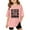 Pink, variant on Girls T Shirts Letter Print Short Sleeve Crew Neck Basic Tees Stretchy Casual Oversized Loose Fit Soft Cozy Summer Streetwear Black