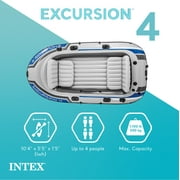 Intex Excursion 4 Inflatable River/Lake Boat Raft Set & Motor Mount Kit