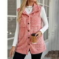 thumbnail image 4 of Byworldtasic Womens Vests Womens Trendy Warm Sherpa Lined Vests Fall Button Down Coats Winter Sleeveless Jackets Outerwear, 4 of 6