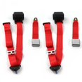 thumbnail image 1 of Ensemble de Ceinture de Sécurité Rétractable Rouge à 3 Points avec Baquet et 2 Ceintures pour Voitures Précoces 1935-1940, 1 of 1