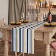 thumbnail image 2 of Table Runners 72 Inches Long Dress Scarves, Khaki Grey Striped Farmhouse Kitchen/Dining Table Runner, Coffee Tablerunners, Navy Blue Farmhouse Stripes Abstract Art 13x72 Inch, 2 of 9