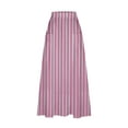 thumbnail image 4 of GigrtiJin Womens Stripe Midi Skirts Plus Size Loose a Line Elastic High Waisted Skirt Casual Fashion Skirt with Pocket, 4 of 5
