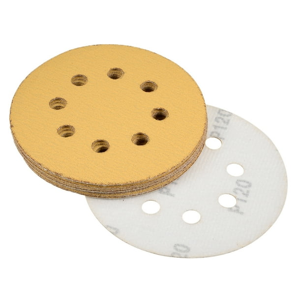 5inch Sanding Discs, 120Grits 8Holes Hook and Loop Wet Dry Sandpaper