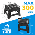 thumbnail image 6 of Home Folding Step Stool - Foot Stool with 9 Inch Height - Holds Up to 300 lbs - Lightweight Plastic Foldable Step Stool for Kitchen, Bathroom & Living Room, Black, 6 of 7
