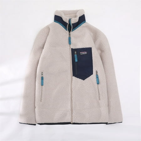 2024 Winter warm wool jacket Patagonias Fleece clothing, plush winter jacket, Christmas gift, Halloween gift, men's and women's winter warm jacket, INS fashion trend American jacket