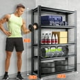 thumbnail image 5 of Slsy 2500 lbs 5 Tier Garage Shelves, Heavy Duty Storage Shelves for Garage, Metal Shelf Rack with Adjustable Shelves Metal Rack, 47.2" W x 17" D x 72" H, Black, 5 of 14