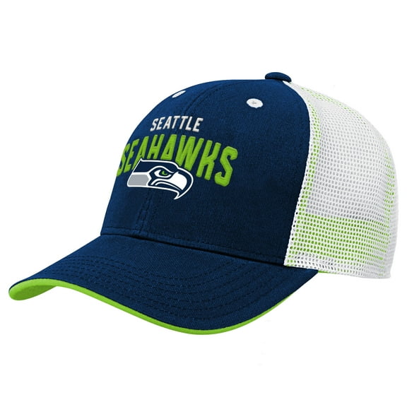 Youth College Navy Seattle Seahawks Core Lockup Trucker Adjustable Hat