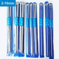 tooloflife 2Pcs/Set Single Pointed Knitting Needles Stainless Steel Handmade Weave DIY Tools 2mm-10mm Silver White