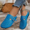 thumbnail image 5 of NOKIO Buckle Mules for Women Round Toe Backless Flat Mules Slides Mules Shoes Ladies Slip-on Loafers Fashion Ladies Sports Casual Shoes Ladies PU Breathable Shoes Comfortable Casual Shoes, 5 of 5