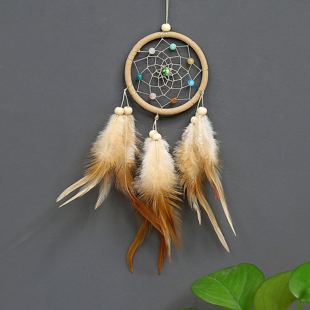Details about   Dream Catcher pink wall hanging home decoration bead ornament feathers long 22 " 