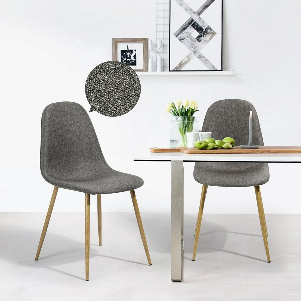 CLEARANCE! Sets of 4 Gray Dining Chairs, Upholstered Linen Cushion and