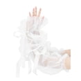 thumbnail image 4 of INSPIRE CHIC Women's Lace Floral Mesh Gloves Female Pearl Bowknot Polka point Wrist Fingerness Length Sleeves for Elegant Bridge Wedding Evening Party White6, 4 of 6
