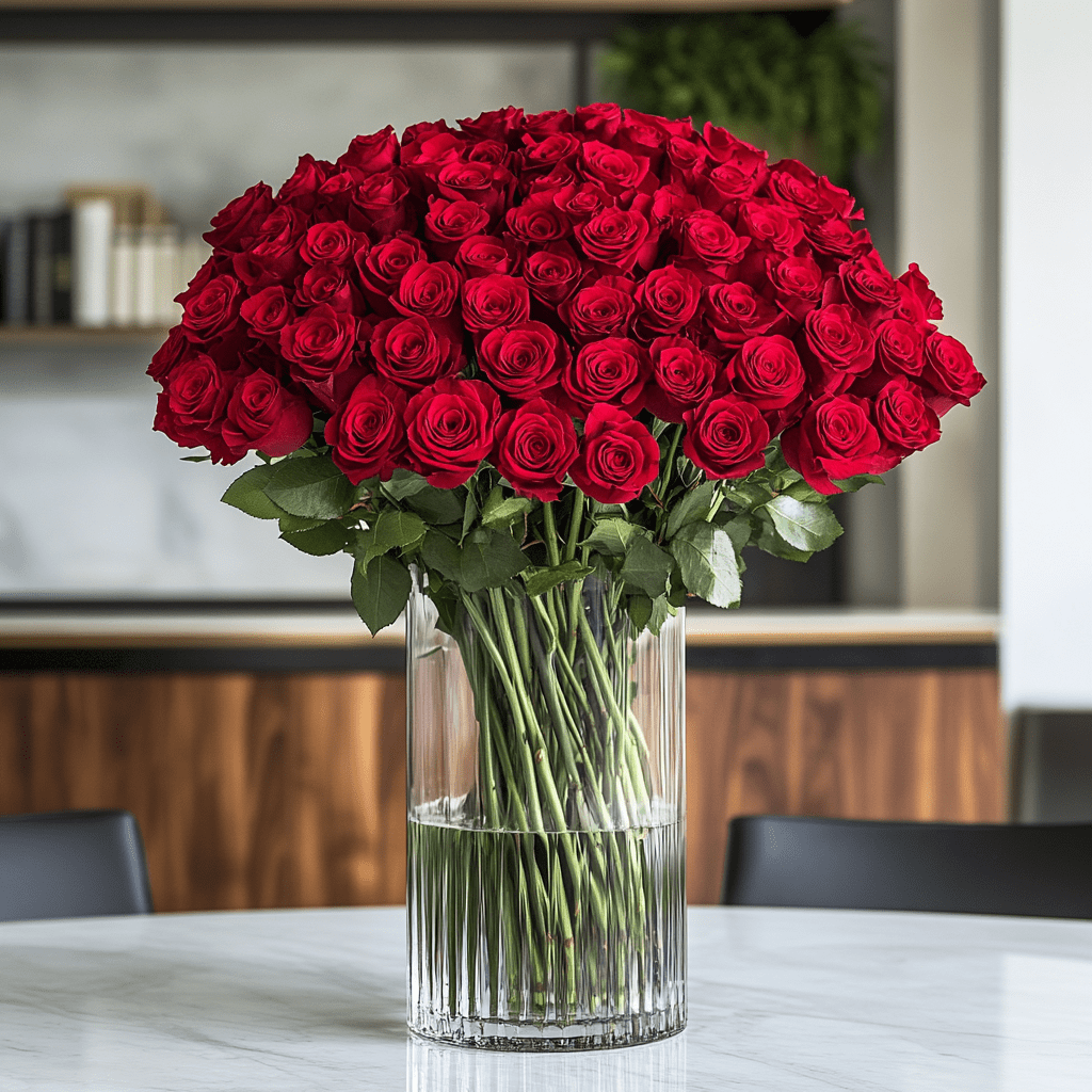 100 Assorted Red Roses- Beautiful Fresh Cut Flowers- Next Day Delivery Available!
