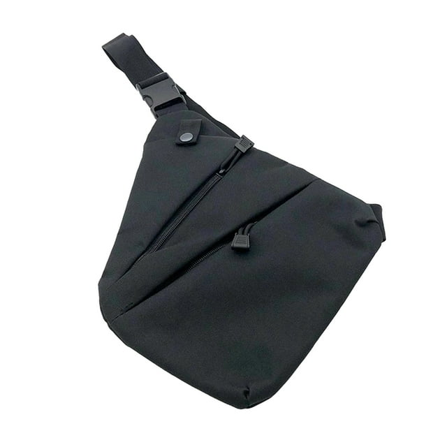 Graflsoa Sac de Poitrine Imperméable en Nylon pour Hommes avec Sangles Réglables pour Activités Extérieures, Voyage, Randonnée et Camping - Multiples Poches, Durable et Léger (Noir)