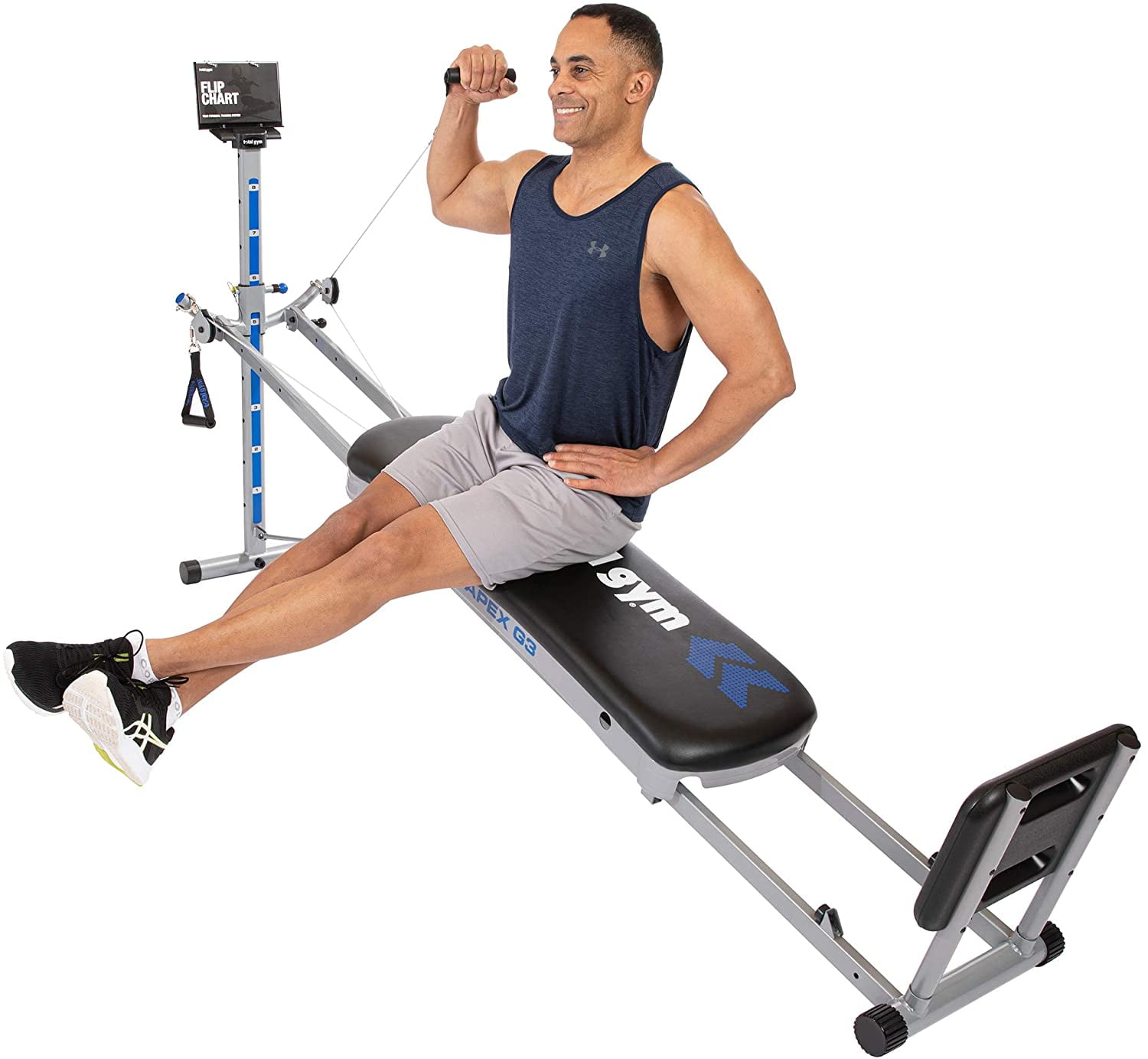 Total Gym Apex G3 Versatile Indoor Home Workout Total Body Strength Training Fitness Equipment With 8 Levels Of Resistance And Attachments Walmart Com Walmart Com