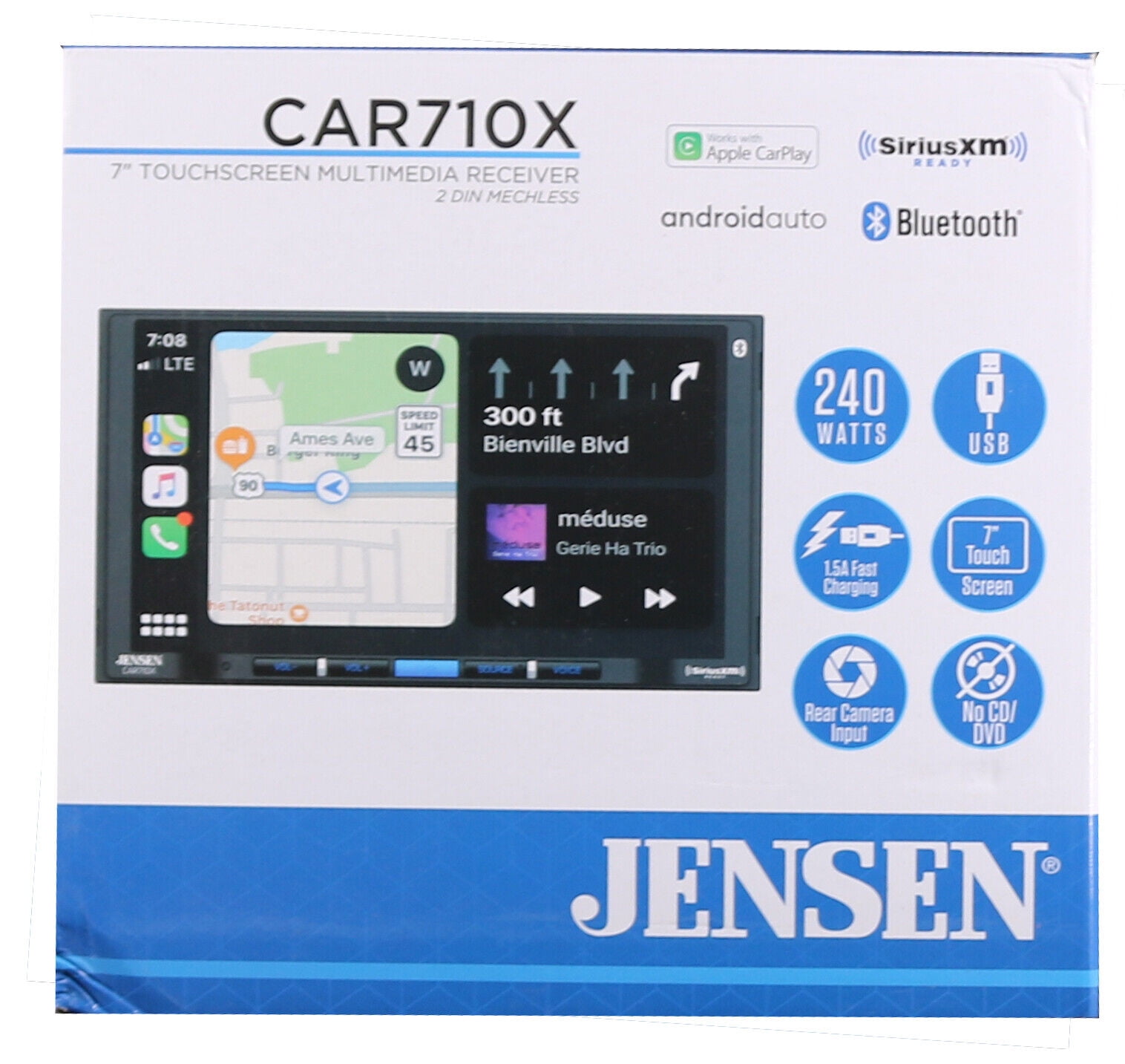 Jensen CAR710X 7" Multimedia Car Receiver with CarPlay and Android Auto