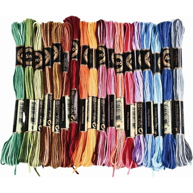 18 madejas de 6 hebras de hilo de bordar multicolor jaspeado, hilo de punto degradado de colores arcoíris, hilo para pulseras de la amistad, hilo de estambre, hilo a granel