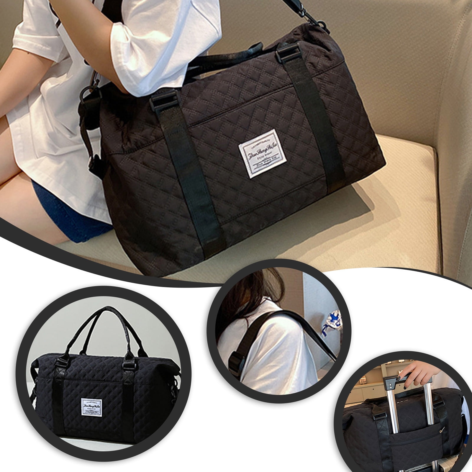 SLYNSHome Travel Duffle Bag For Women, Sport Gym Tote Bag With Toiletry Bag, Large Carry On Overnight Bag For Women Girls Travel, Gym Bag For Labor And Delivery Bag
