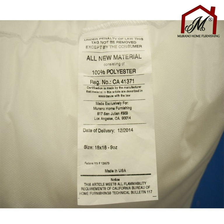 Mybecca (4 Pack) 24 x 24 Premium Hypoallergenic Stuffer Pillow Insert Square Form POLYESTER, White