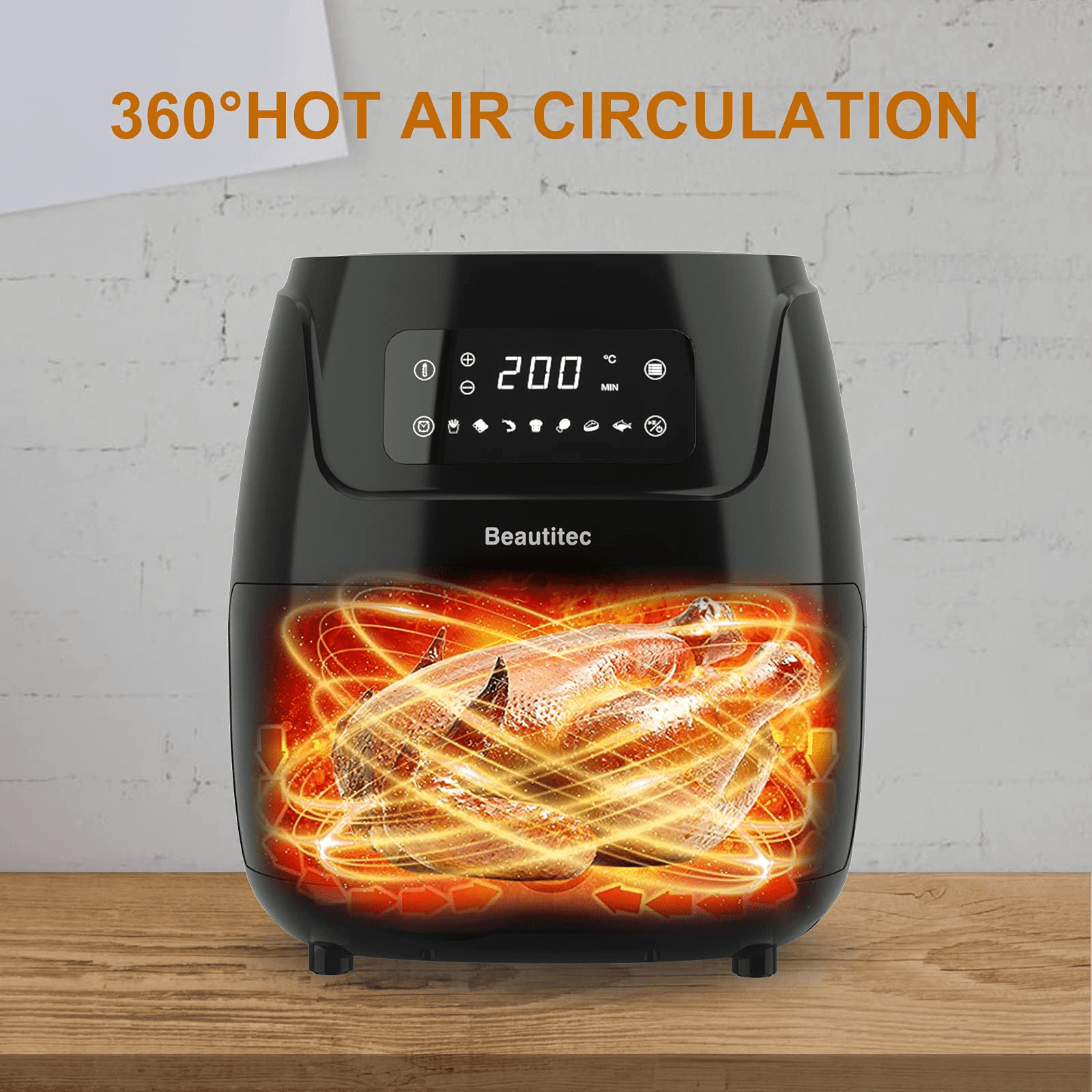 55 L US Standard Cross-border Air Fryer Touch Screen Automatic Fryer B –  Kitchency and Co