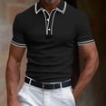 thumbnail image 2 of hoksml Mens Collared Shirts Short Sleeve Fitness Sporty Polos Shirt Fashionable Lapel Casual Loose Solid Color Button Top/Shirt Summer Comfortable Breathable Golf Shirts, 2 of 5