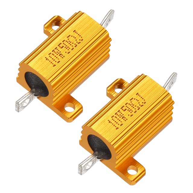 Unique Bargains 2 Pcs Aluminum Case Resistor 10W 50 Ohm Wirewound for LED Converter Rod Post