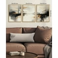 thumbnail image 6 of SHENIFY Black Gray Abstract Landscape Wall Art Brown Tan Neutral Minimalist Modern Decor Artwork Prints Rustic Office Bedroom 12x16in3pcs Natural Framed, 6 of 7