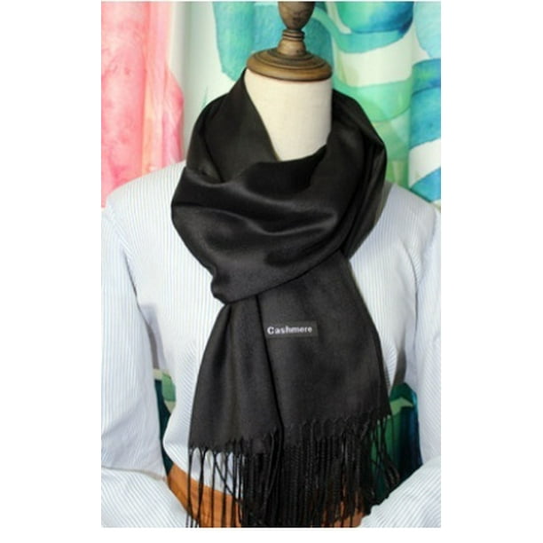 2019 NEW Women Soft PASHMINA SILK Classic Solid Cashmere Wool SHAWL Scarf Stole WRAP