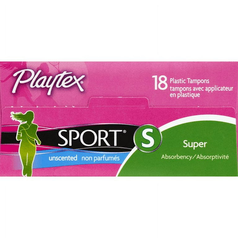 Playtex Sport Unscented Super Absorbency Tampons 18 ea (Pack of 6) 