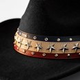 thumbnail image 4 of Hsqqdc Western Cowboy Hat with Star Band Vintage Fedora for Derby Parties, 4 of 7